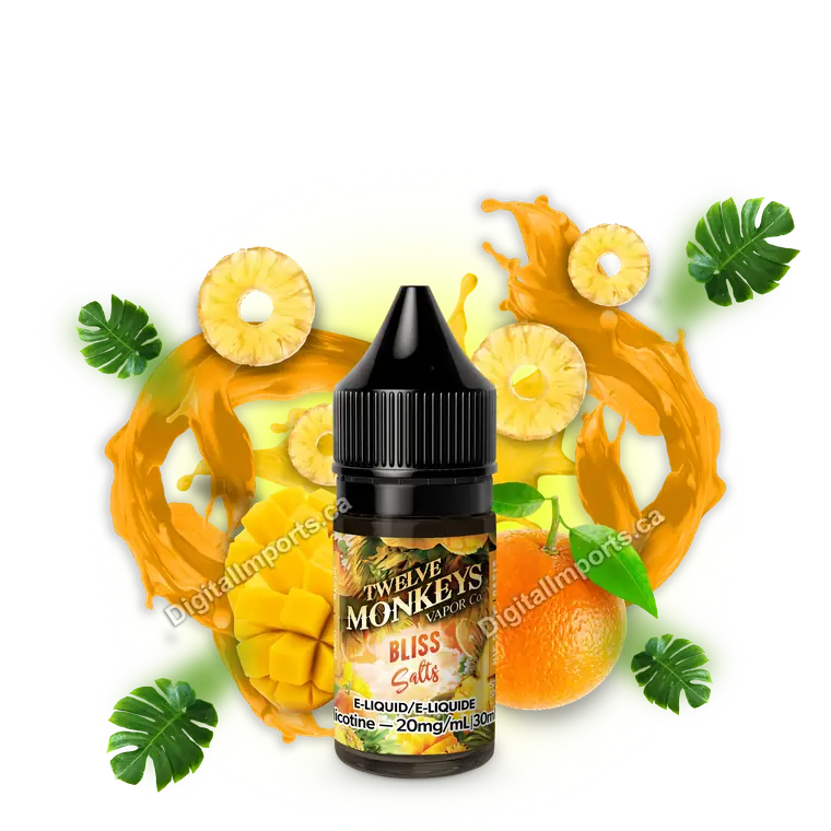 TWELVE MONKEYS NIC SALT 30ML — Bliss e-liquid bottle