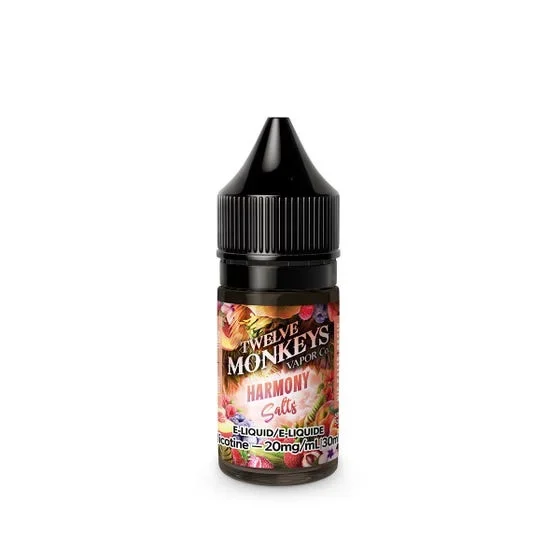 TWELVE MONKEYS NIC SALT 30ML — Harmony e-liquid bottle