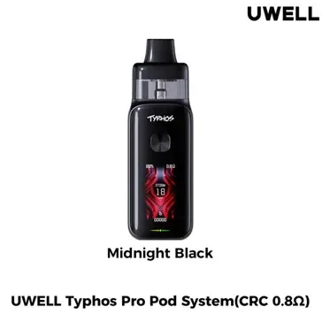 Uwell Typhos Pro Pod Kit [CRC] - MIDNIGHT BLACK
